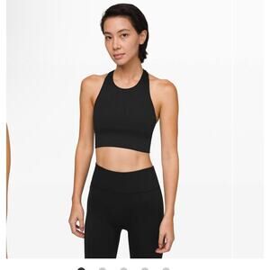 Lulu lululemon ebb to train black euc sports bra size 4 seamless training